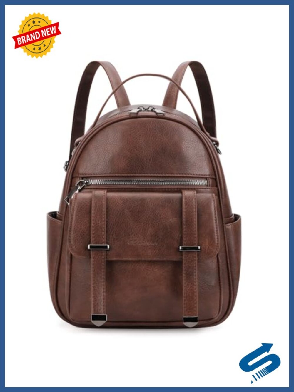 Vegan Leather Mini Backpack Purse Small Travel Daypack Water Resistant